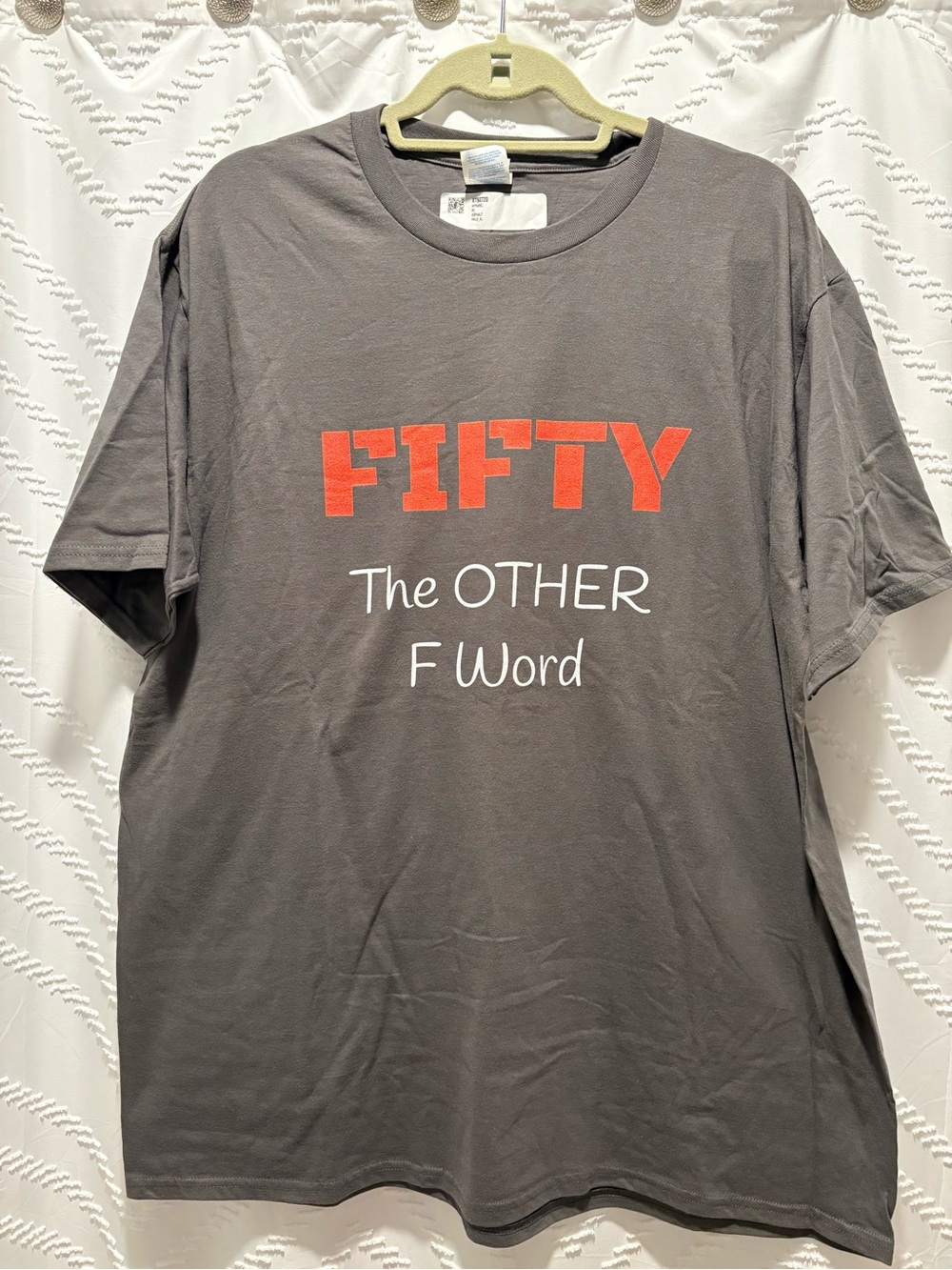 Port and Company Gray Fifty the Other F Word Funny 50th Birthday T-Shirt XL